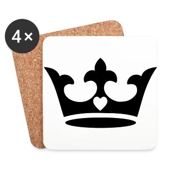 crown, heart - Coasters (set of 4) - white - Front