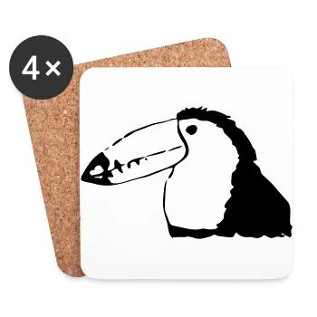 Toucan-like colorful bird - Coasters (set of 4) - white - Front