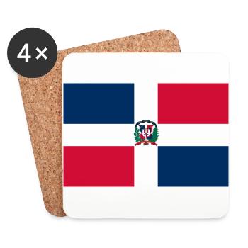 Dominican Republic flag - Coasters (set of 4) - white - Front