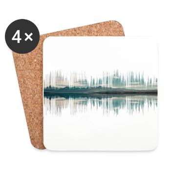 Audio Neuseeland Musik Geschenk - Untersetzer (4er-Set) - Weiß - Vorne