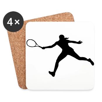 tennis, joueur de tennis - Dessous de verre (lot de 4) - blanc - Devant
