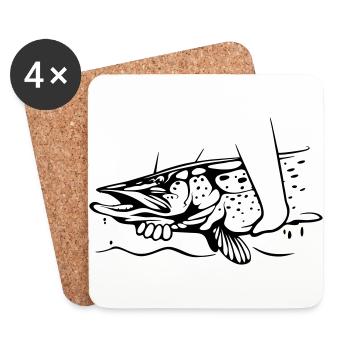 Hecht Catch & Release - Untersetzer (4er-Set) - Weiß - Vorne