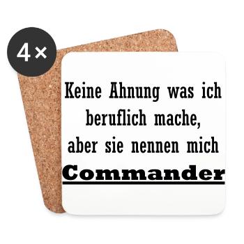 Commandant est mon métier - Dessous de verre (lot de 4) - blanc - Devant