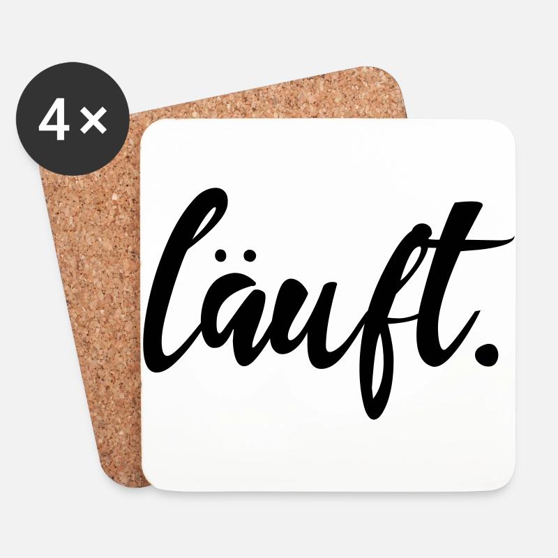 läuft joggen Erfolg Motto Machen Laufen Laune - Untersetzer (4er-Set) - Weiß