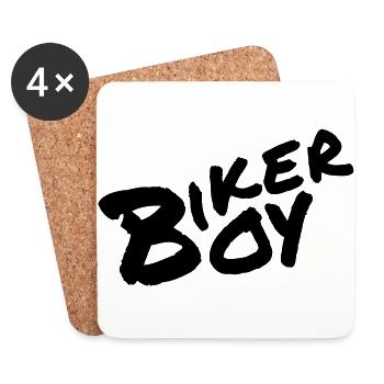 Biker Boy font, lettering, gift idea - Coasters (set of 4) - white - Front