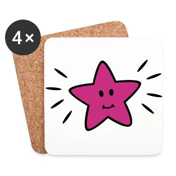 star - Untersetzer (4er-Set) - Weiß - Vorne