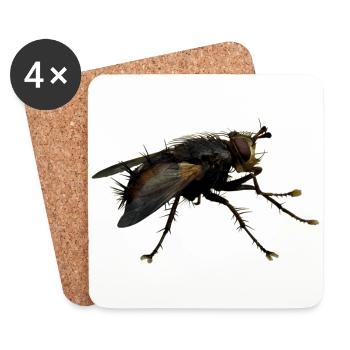 Alien alien beings, or just a fly? - Coasters (set of 4) - white - Front