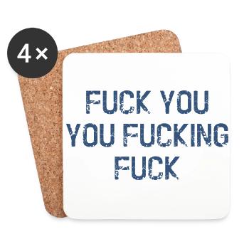 Va te faire foutre te faire foutre - Dessous de verre (lot de 4) - blanc - Devant