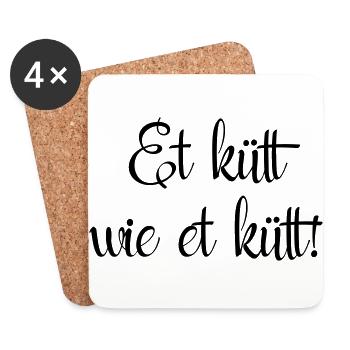 Köln Kölnerisch wie et kuett Kölsch Lustig Spruch - Untersetzer (4er-Set) - Weiß - Vorne