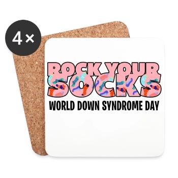 Rock Your Socks Down-Syndrom - Untersetzer (4er-Set) - Weiß - Vorne