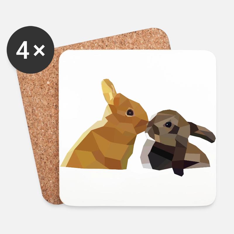 Osterhasen Polygon Hasen Kaninchen Geschenk Liebe - Untersetzer (4er-Set) - Weiß