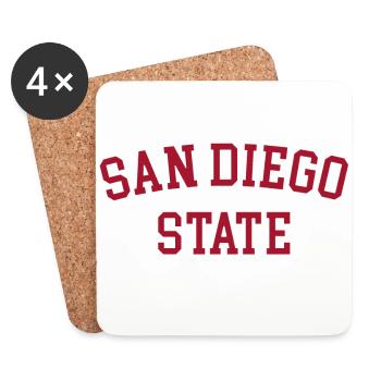 SDSU San Diego State University - Coasters (set of 4) - white - Front