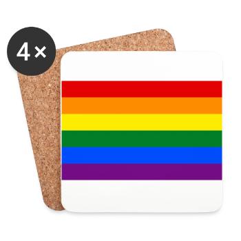 2000px Gay Pride Flag svg - Untersetzer (4er-Set) - Weiß - Vorne