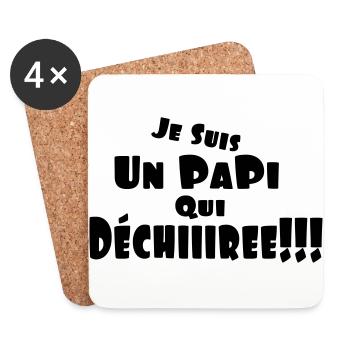 un_papi - Dessous de verre (lot de 4) - blanc - Devant