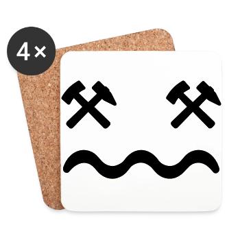 Face: Mallet & Iron (design color changeable) - Coasters (set of 4) - white - Front