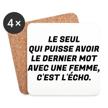 Mariage Amour Marié Mariée EJG EVJF Mari Femme - Dessous de verre (lot de 4) - blanc - Devant