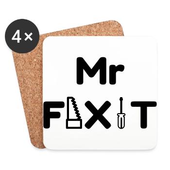 DIY - Do it yourself - Bricoalge - Handyman - Dad - Coasters (set of 4) - white - Front