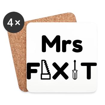 DIY - Do it yourself - Bricoalge - Handyman - Dad - Coasters (set of 4) - white - Front