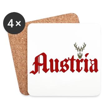 Österreich - Untersetzer (4er-Set) - Weiß - Vorne