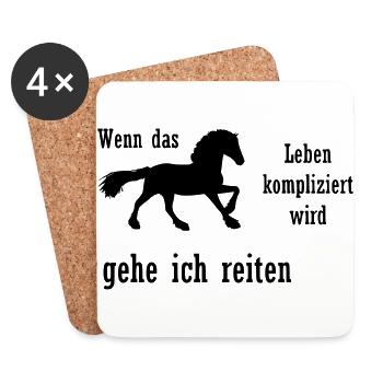 Pferde Spruch - Untersetzer (4er-Set) - Weiß - Vorne