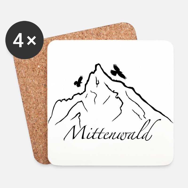 Mittenwald - Untersetzer (4er-Set) - Weiß