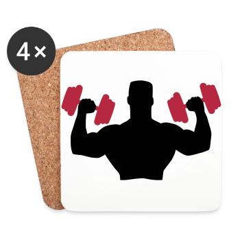 Muscle Man Training - Untersetzer (4er-Set) - Weiß - Vorne