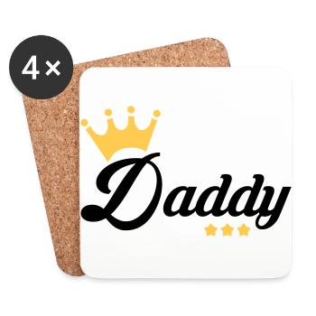 Papa Vati Vater Vatertag Geburtstag Dad Familie - Untersetzer (4er-Set) - Weiß - Vorne