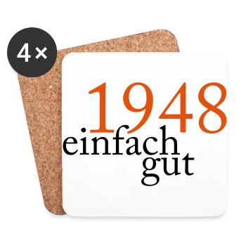 Jahrgang 1948 geboren - Untersetzer (4er-Set) - Weiß - Vorne