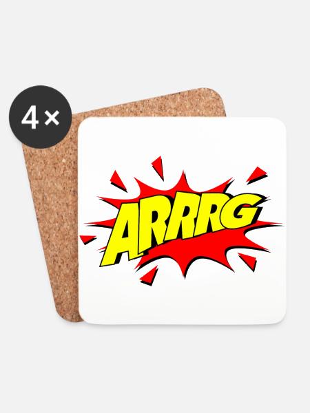 Arrg / wut / comic - Untersetzer (4er-Set) - Weiß
