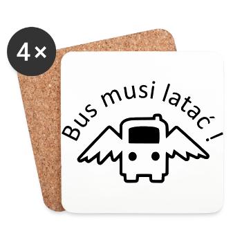 The bus needs to fly - Coasters (set of 4) - white - Front