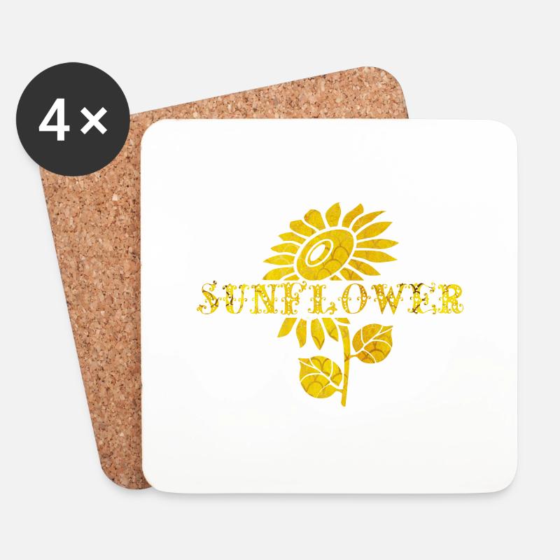 sonnenblume - Untersetzer (4er-Set) - Weiß