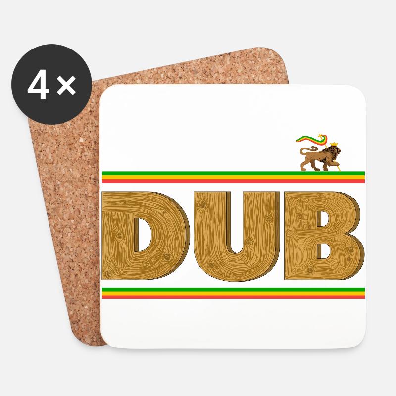 Dub sur bois - Dessous de verre (lot de 4) - blanc