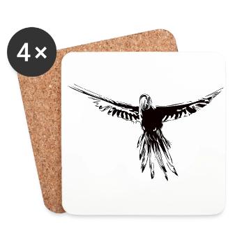 Flying parrot - Coasters (set of 4) - white - Front