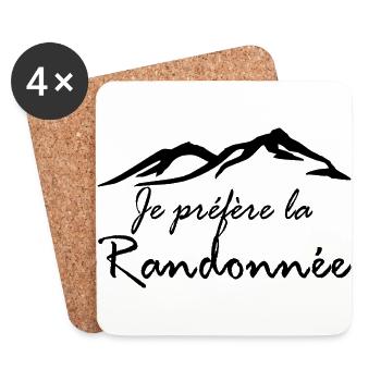 Je préfère la Randonnée -J'aime la Randonnée - Dessous de verre (lot de 4) - blanc - Devant