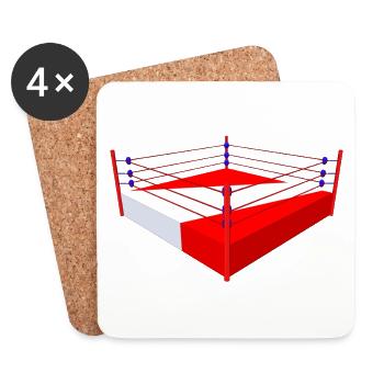 Boxing ring, boxing, boxing - Coasters (set of 4) - white - Front