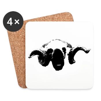 Valais black-nosed ram - Coasters (set of 4) - white - Front