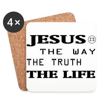 Jesus Christ God Faith - Coasters (set of 4) - white - Front
