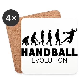 HANDBALL EVOLUTION MANN - Untersetzer (4er-Set) - Weiß - Vorne