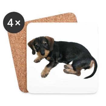 Chien chiot mignon - Dessous de verre (lot de 4) - blanc - Devant