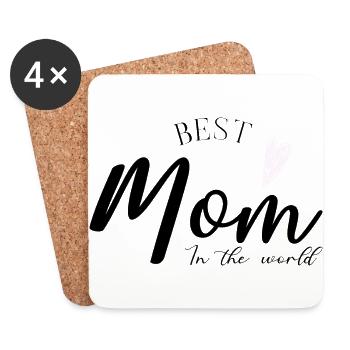 Best mom in the world meilleure maman du monde - Dessous de verre (lot de 4) - blanc - Devant