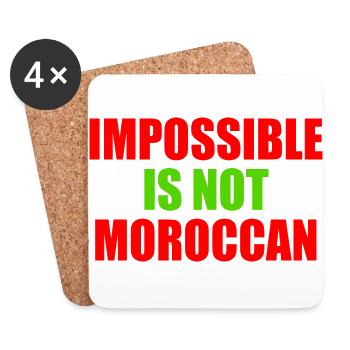 impossible is not moroccan - Marokko - Untersetzer (4er-Set) - Weiß - Vorne