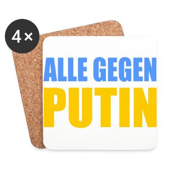 Alle gegen putin - Untersetzer (4er-Set) - Weiß - Vorne