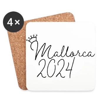 Mallorca 2024 Gruppen T-Shirt Design - Untersetzer (4er-Set) - Weiß - Vorne