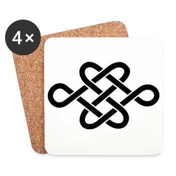 endless knot - Coasters (set of 4) - white - Front