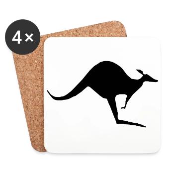 single kangaroo - Untersetzer (4er-Set) - Weiß - Vorne