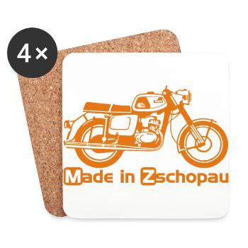 MZ TS 150 - Untersetzer (4er-Set) - Weiß - Vorne