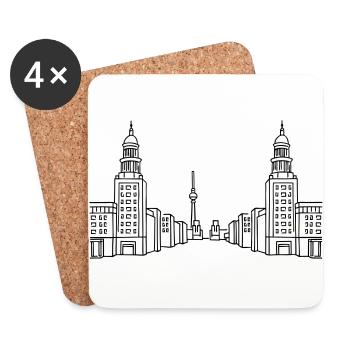Frankfurter Tor Berlin - Dessous de verre (lot de 4) - blanc - Devant