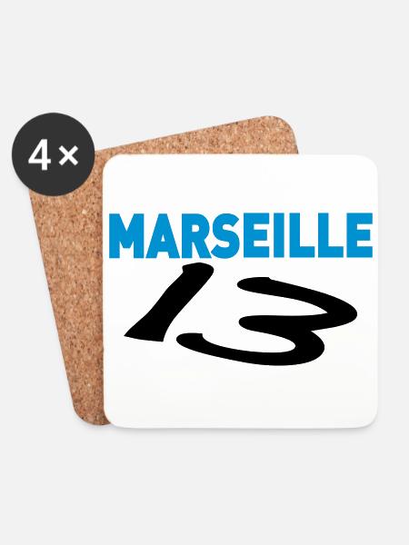 marseille_13 OM - Coasters (set of 4) - white
