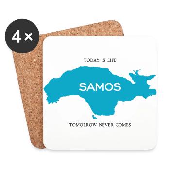 Samos - Aujourd'hui est la vie - Dessous de verre (lot de 4) - blanc - Devant
