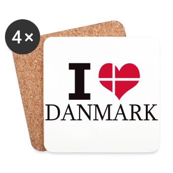 J'AIME LE DANEMARK - Dessous de verre (lot de 4) - blanc - Devant